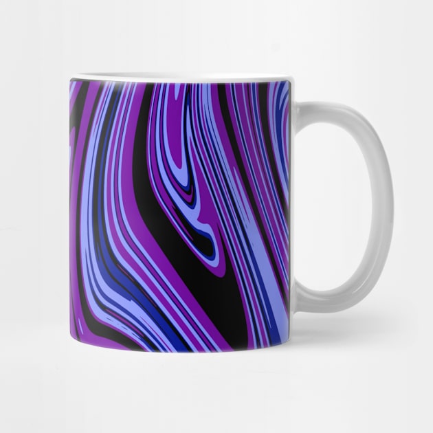 Abstract Purple, Dark Blue, and Black Paint Pour Swirls Design, made by EndlessEmporium by EndlessEmporium